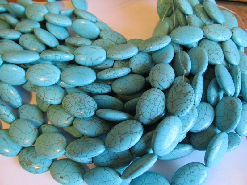 (image for) Turquoise Magnesite oval beads #GG1077